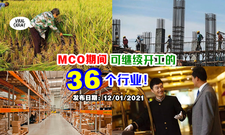 Miti正式公布 Mco期间这 36个行业 可继续开工 服务业也有分