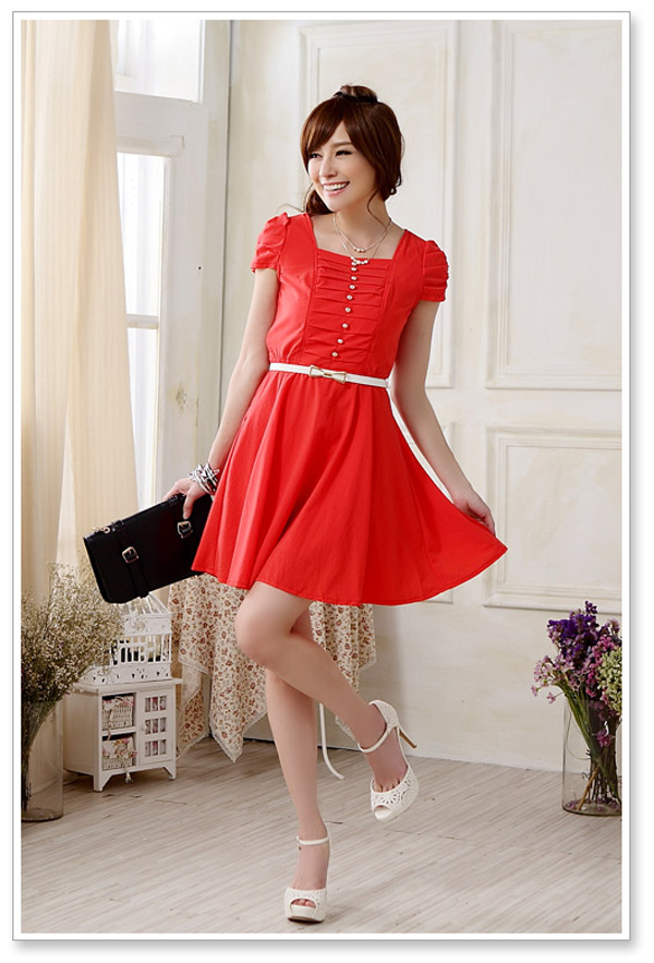 wholesale women clothing office lady dress k9812 Red-5